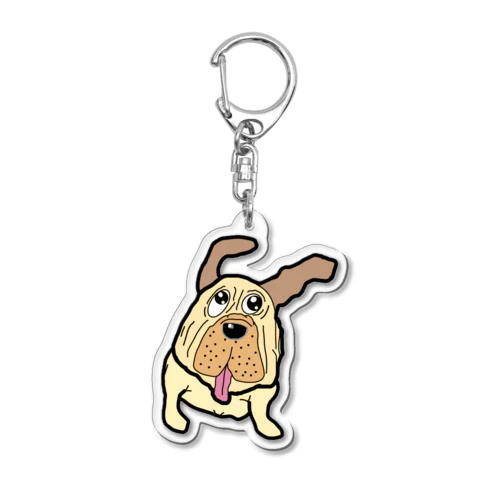 風なびく犬 Acrylic Key Chain