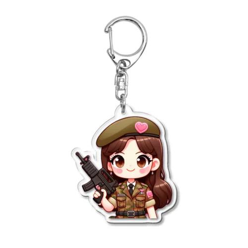 army girl Acrylic Key Chain