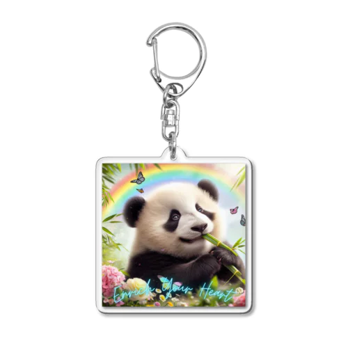 PANDA ENRICH YOUR HEART Acrylic Key Chain