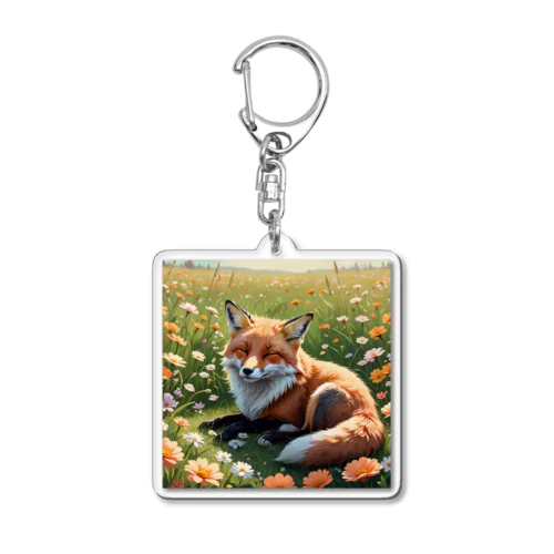 sleep　fox Acrylic Key Chain