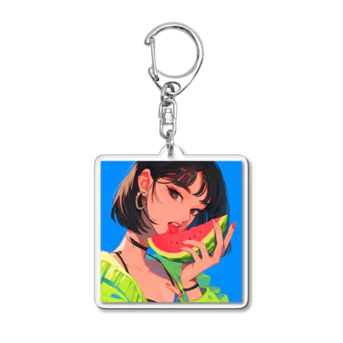 サマービブスとスイカのキス Marsa 106 Acrylic Key Chain