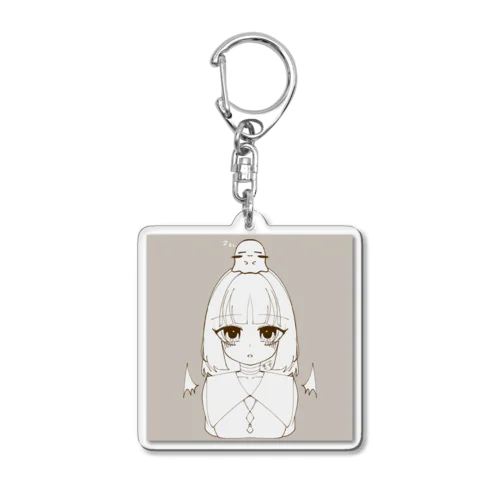 ぷわぷわおばけと吸血鬼の女の子 Acrylic Key Chain