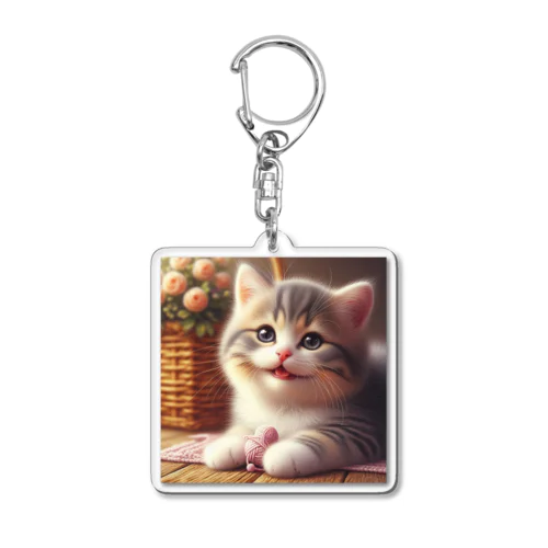 遊ぶにゃんこNo.4 Acrylic Key Chain