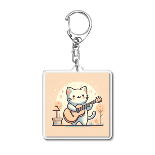 ギター好きな猫ちゃん Acrylic Key Chain