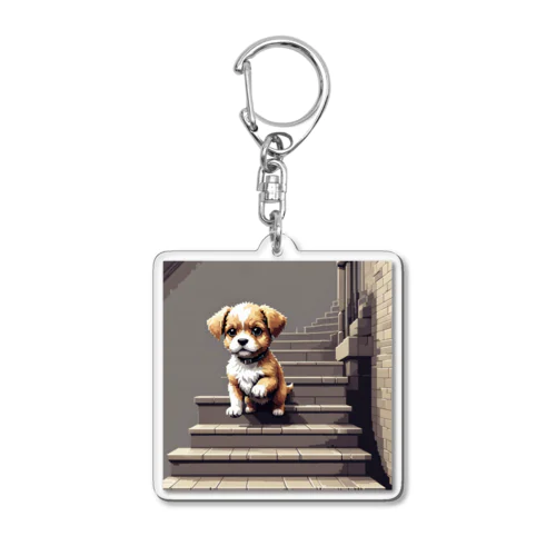 階段をおりる犬 Acrylic Key Chain