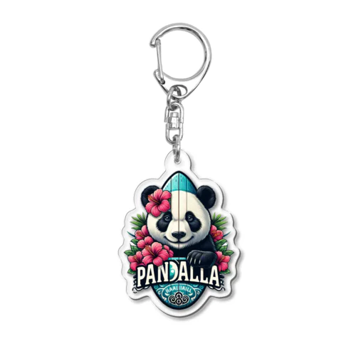 Pandallaロゴ3/パンダ Acrylic Key Chain