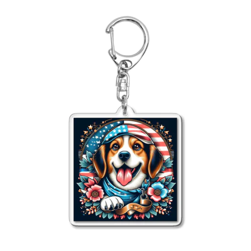 アメリカンな犬 Acrylic Key Chain