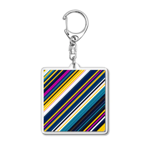 ボーダー斜めA Acrylic Key Chain