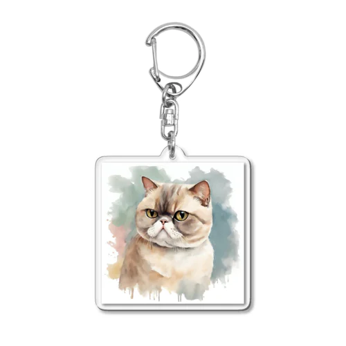 猫　ストリートアート風 Acrylic Key Chain