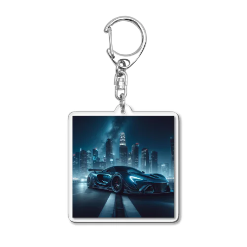 スポーツカーと夜景② Acrylic Key Chain