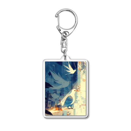 静寂の中の鳥　なでしこ1478 Acrylic Key Chain