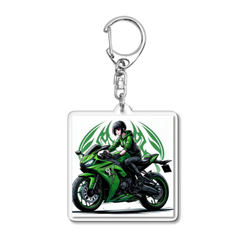 スポーツバイク乗りの女の子　えみたん Acrylic Key Chain