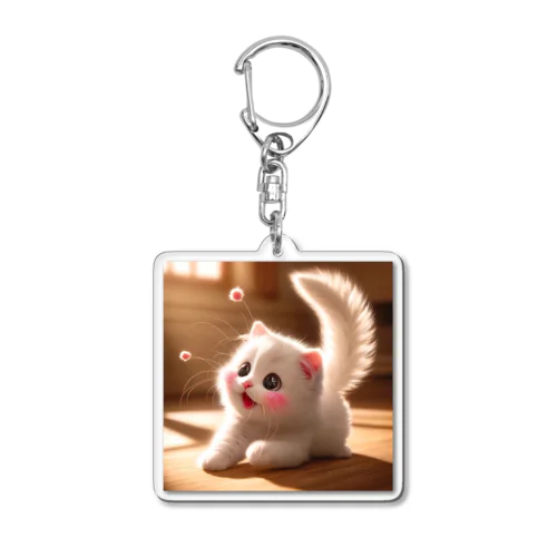 頬紅をしたような可愛い子猫SAKUCAT Acrylic Key Chain