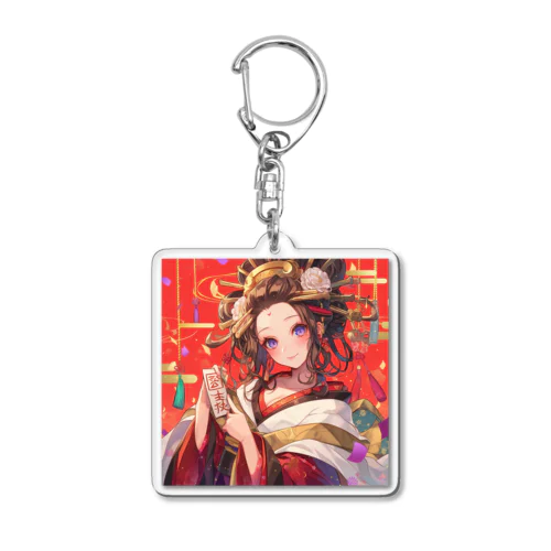 祝福の節句に舞う、紅梅の姫 Acrylic Key Chain