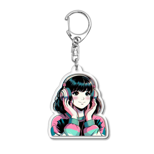 80’sヘッドフォン少女① Acrylic Key Chain