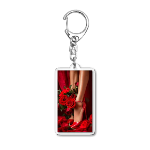 red Rose heel  Acrylic Key Chain