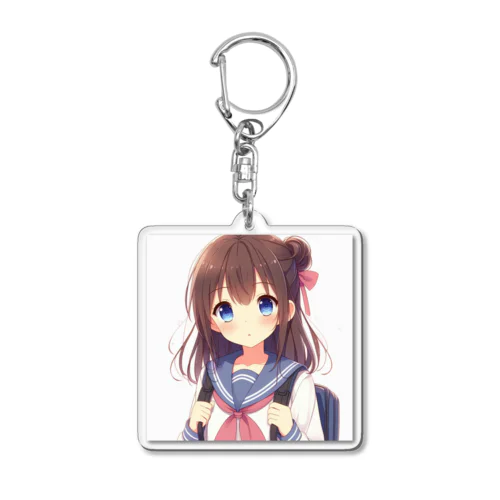 もふもふでキュートな女の子 Acrylic Key Chain