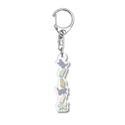 くすみカラーのネコさん Acrylic Key Chain