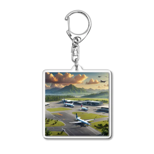 お洒落な常夏の空港風景 Acrylic Key Chain