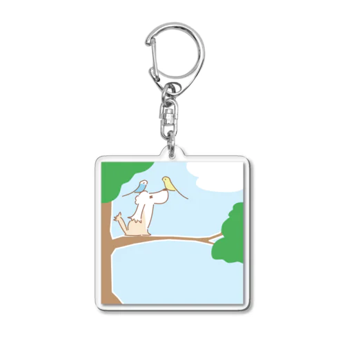 ゆるーいいぬととり Acrylic Key Chain