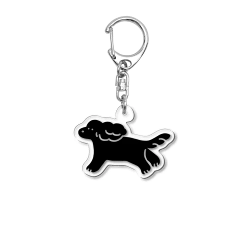 はしるイングリッシュコッカースパニエル（くろ） Acrylic Key Chain