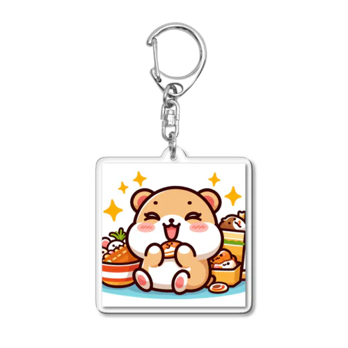 食欲旺盛なかわいいハムスター Acrylic Key Chain