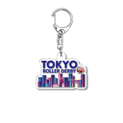 Tokyo Skyline（Blue character) アクリルキーホルダー