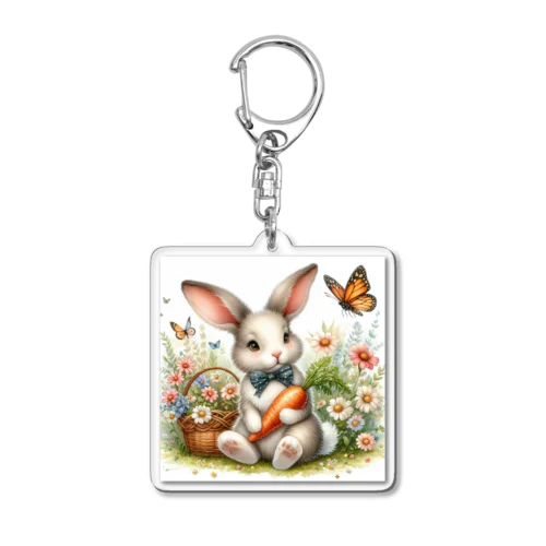 草原のウサギ Acrylic Key Chain