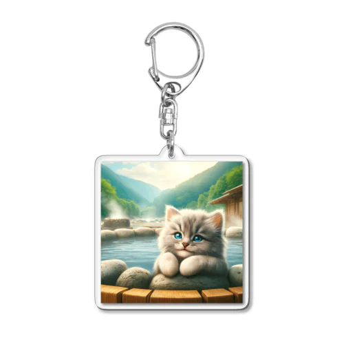 子猫の温泉旅行 Acrylic Key Chain