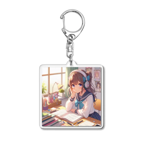 勉強中もリラックス Acrylic Key Chain