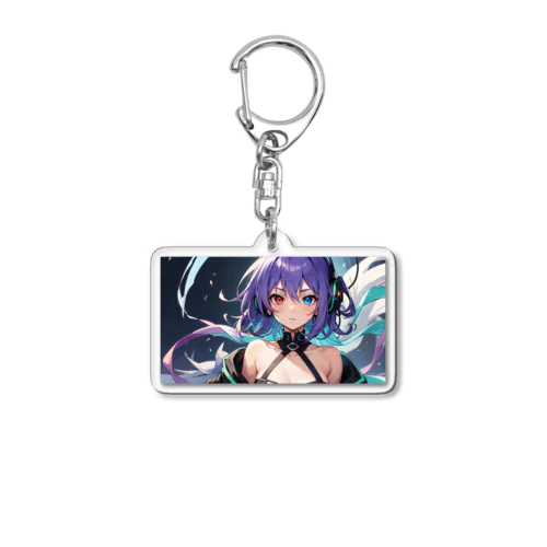 紫髪のオッドアイ美少女 Acrylic Key Chain