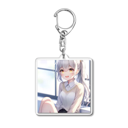 銀髪美少女 Acrylic Key Chain