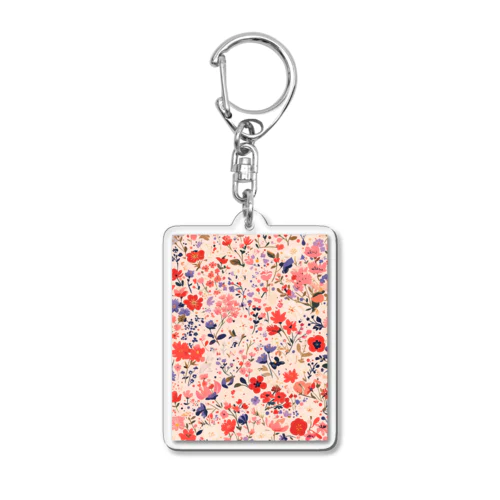 花柄のプリント　なでしこ1478 Acrylic Key Chain