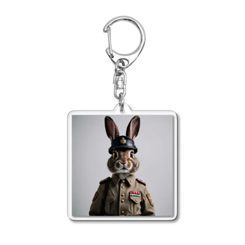 軍人ウサギ#6 アクリルキーホルダー