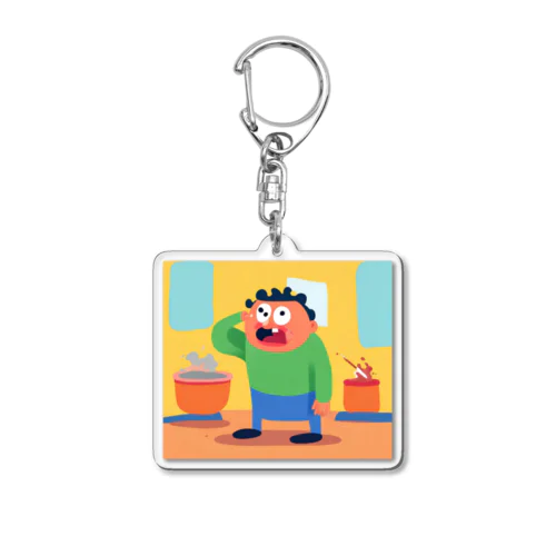 前向きな男 Acrylic Key Chain