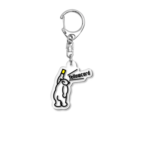 Yellowcardを提示する熊 Acrylic Key Chain