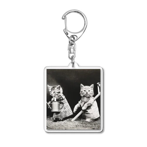 田舎のねこ夫婦 Acrylic Key Chain