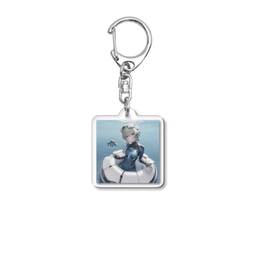 亀のAIロボット Acrylic Key Chain