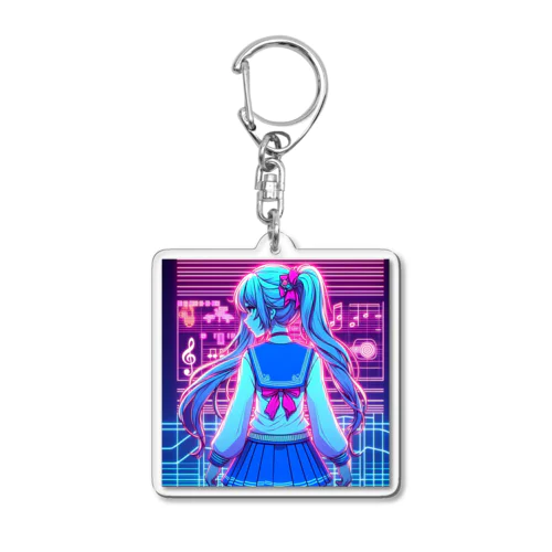 ネオンな女の子 Acrylic Key Chain