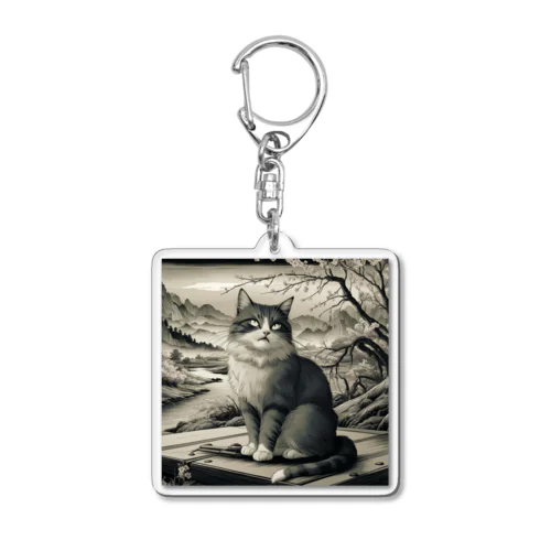 白夜の猫クン Acrylic Key Chain