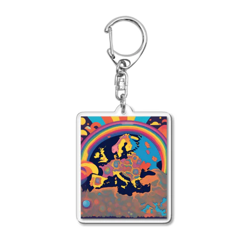 Europe Acrylic Key Chain