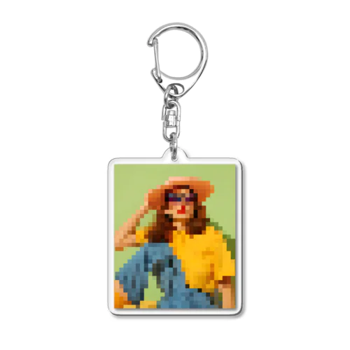 art woman mosaic Acrylic Key Chain