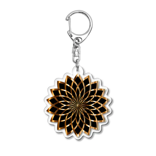 ブラック・ゴールド フラワー BLACK・GOLD Flower アクリルキーホルダー