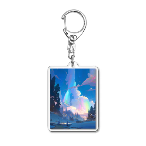 オーロラ夜空の輝き　なでしこ1478 Acrylic Key Chain