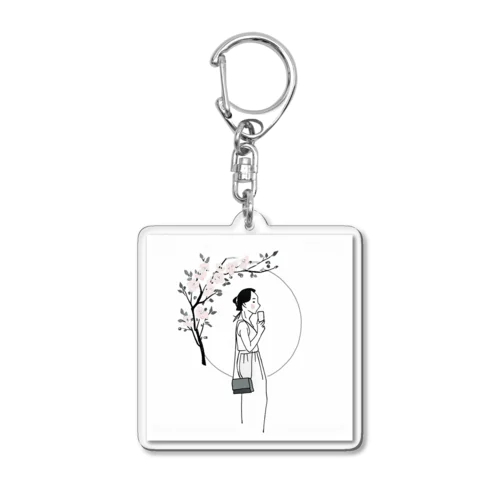 ラインアート　春 Acrylic Key Chain