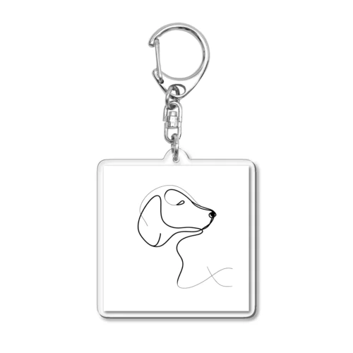 犬のラインアート Acrylic Key Chain