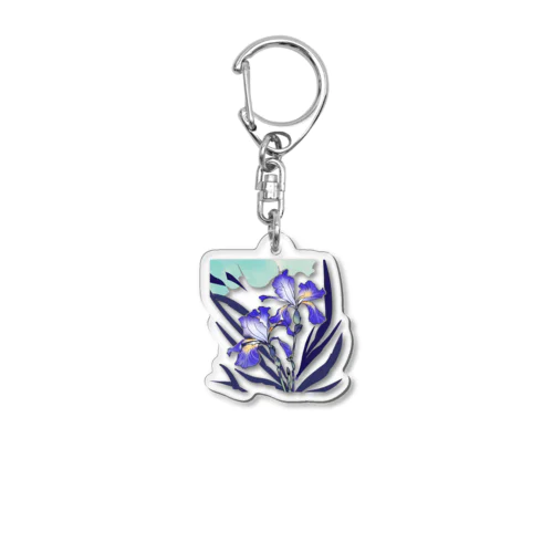 RetrowaveFlower-カキツバタ- Acrylic Key Chain