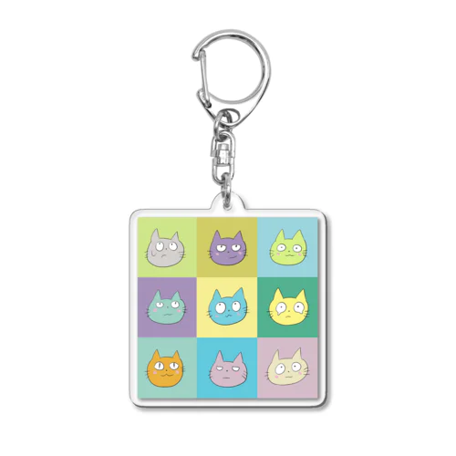 ねこがいっぱいいる Acrylic Key Chain