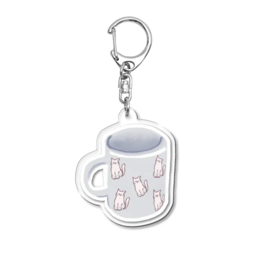 ねこねこねこねこピンクシャム猫柄♪おきにいりのマグカップ Acrylic Key Chain