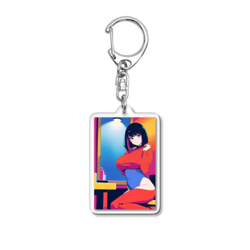 モダン風、女優感、ボブ Acrylic Key Chain